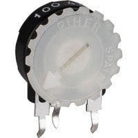 Main product image for Piher 100 Ohm Trimmer Potentiometer 1/4W 5/8" Vertical Mount029-101